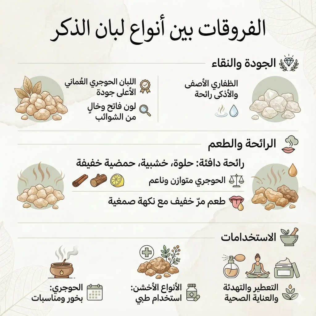الفرق بين أنواع اللبان